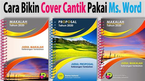 buat cover cantik  word cover makalah proposal program