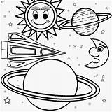 Coloring Solar System Pages Space Color Planets Kids Children Print Galaxy Outer Ship Planet Printable Easy Sun Cartoon Drawing Playgroup sketch template