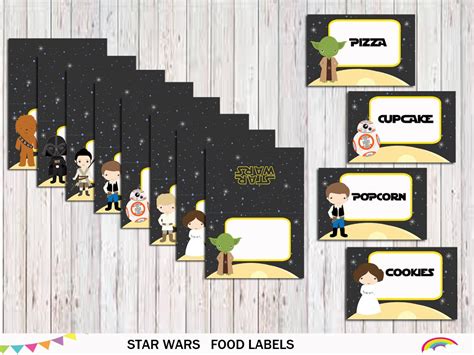 star wars food labels star wars food tent blank labels party tags