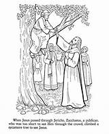 Zacchaeus Jesus Coloring Bible Pages sketch template