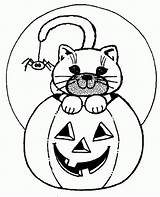 Coloring Cat Halloween Pages Printable Face Color Smile Cartoon Scary Cute Spooky Print Drawing Hat Fish Getdrawings Getcolorings Colorings Cartoons sketch template