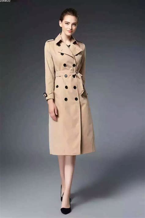 famous luxury b brand long trench coat for women cotton