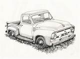 Drawings Truck Ford Old Drawing Pickup Trucks Sketch Coloring Car Chevy Pages Vintage Pencil Pickups 1953 Sketches Classic Google Color sketch template