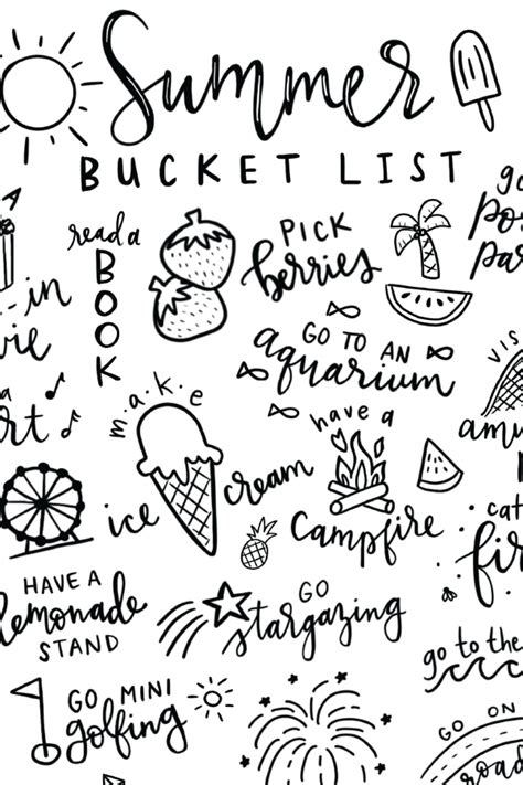 summer bucket list  printable coloring page pineapple paper