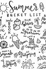 Bucket List Summer Printable Coloring sketch template