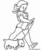 Coloring Dog Walking Girl Pages Her Puppy Printable Sheets Print Girls E039 Cliparts Colouring Walk Color Clipart Kids Clip Raisingourkids sketch template