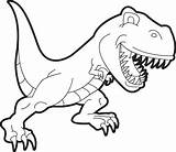 Rex Coloring Dinosaur Printable Tyrannosaurus Kids sketch template