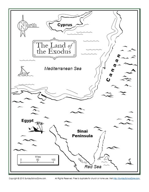 land   exodus bible coloring map childrens bible activities