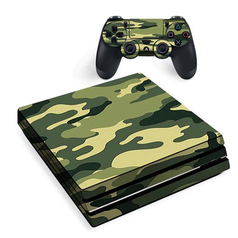 skin  sony ps pro console decal stickers skins cover green camo original camouflage