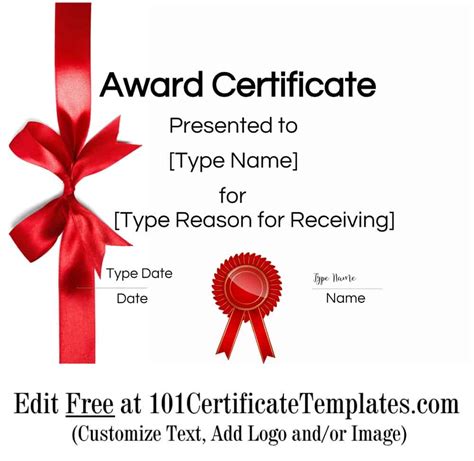 printable certificate templates customize
