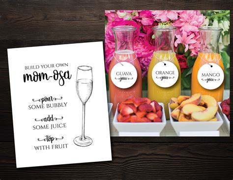 mom osa bar baby shower mimosa bar sign editable tags etsy