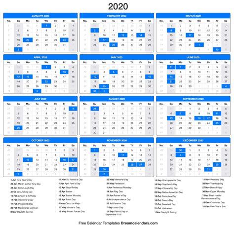 calendar  holidays calendar template printable