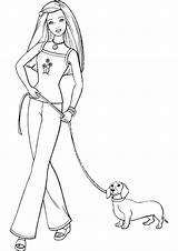 Barbie Coloring Pages Dog Printable Getcolorings sketch template