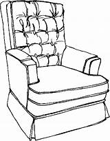 Armchair Coloring Pages Furniture sketch template