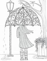 Rainy Coloring Pages Adults Printable sketch template
