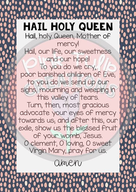 challenger hail holy queen prayer printable tristan website