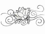 Flower Lotus Tattoo Outline Simple Designs Drawing Lily Coloring Pages Water Small Tattoos Cool Intricate Women Stencils Flowers Dessin Cliparts sketch template