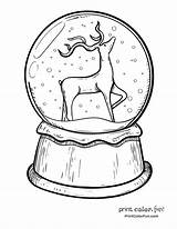 Snow Christmas Globe Coloring Pages Globes Drawing Reindeer Tut King Winter Colouring Weihnachten Schneekugel Para Printable Color Snowglobe Drawings Colorir sketch template