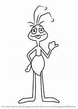 Ant Aardvark Draw Cartoon Step sketch template