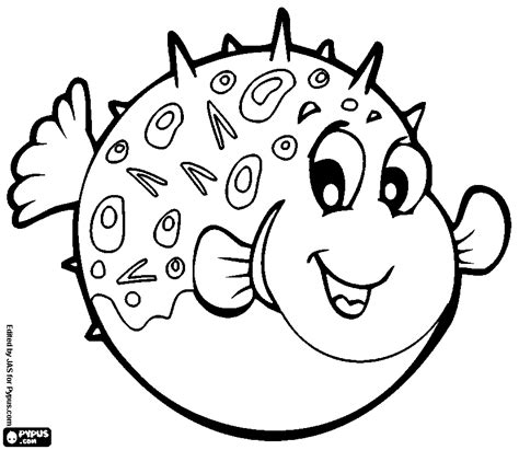 puffer fish coloring page  getcoloringscom  printable