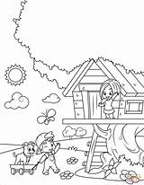 Coloring House sketch template