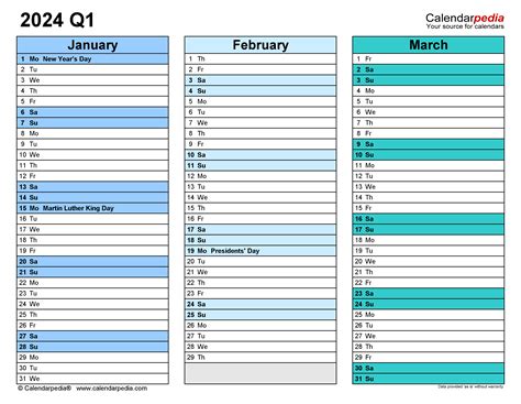 printable quarterly calendar templates   top  popular