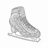 Coloring Figure Skating Pages Book Adult Printable Zentangle Etsy Choose Board sketch template