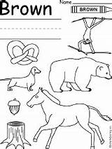 Brown Worksheet Color Colors Coloring Worksheets Preschool Kindergarten Drawing Enchantedlearning Bear Print Crayon sketch template