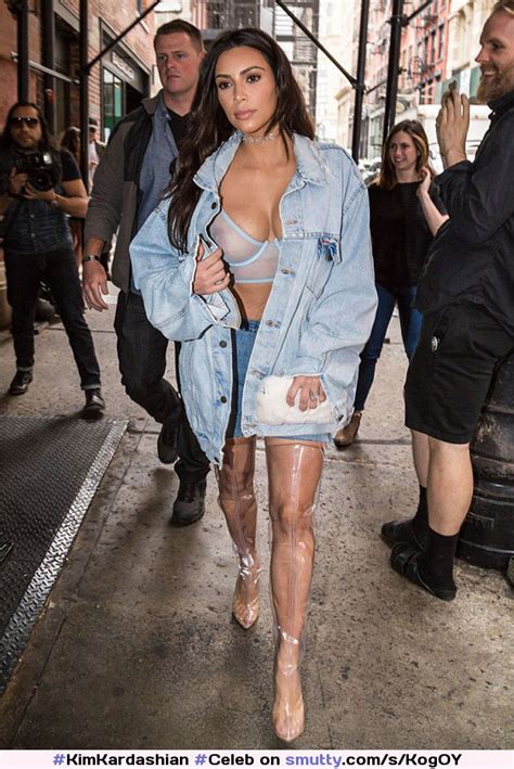 Kimkardashian Celeb Nipple Bra Seethroughbra Bigtits Cleavage