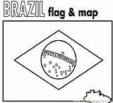 Brazil Coloring Flag Map Pages South Colouring America 29kb Brasil sketch template