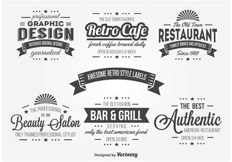 retro typography label vectors   vector art stock graphics images