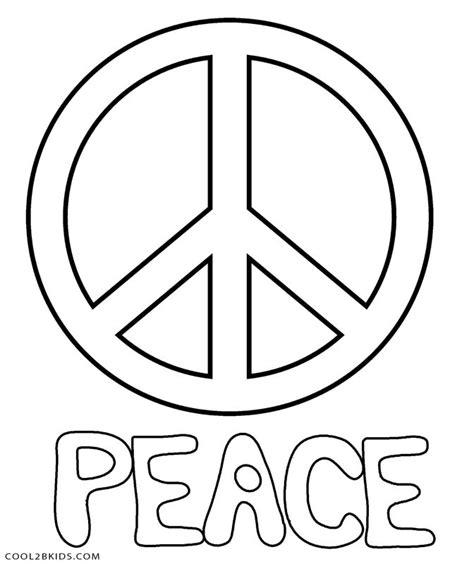 printable peace sign coloring pages coolbkids