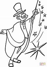 Magic Coloring Magician Pages Circus Colouring Printable Template Clipart Stick sketch template