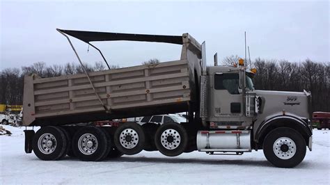 kenworth  quad axle dump truck youtube