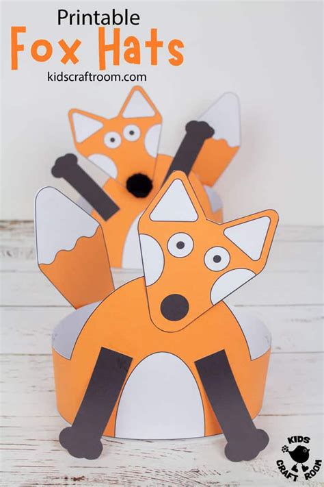 printable fox hat craft  super cute  easy     fun