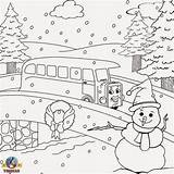 Coloring Winter Pages Printable Kids Christmas Thomas Train Scene Clip Print Snow Holiday Color Engine Sheets Colouring Activity Wonderland Friends sketch template