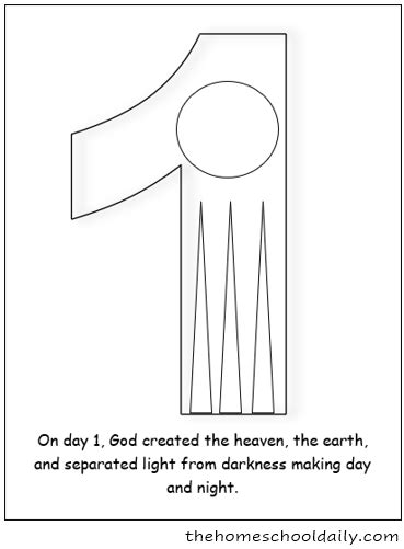 days  creation coloring pages  homeschool daily