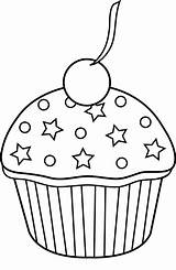 Coloring Pages Cute Cupcake Cupcakes Outline Clip Book Color Clipart Easy Sheets Sweet Sweetclipart sketch template