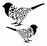 Stencil Birds Designs Bird Printable Vintage Tattoo Stencils Clipart Coloring Wall Clip Two Patterns Templates Paisley Library 1000 Silhouette Rose sketch template