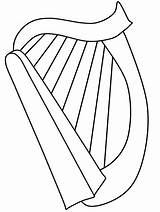 Harp Coloring Pages Printable Music Kids sketch template