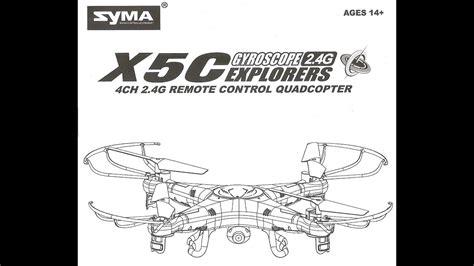 syma xc  quadcopter camera drone instruction manual printed version youtube