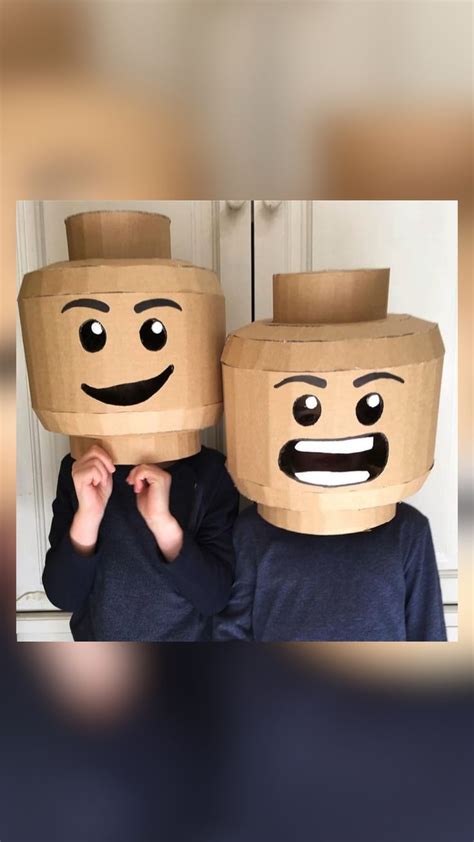 Make A Cardboard Lego Head Costume With Zygote Brown Designs Diy