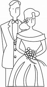 Wedding Couple Draw Coloring sketch template