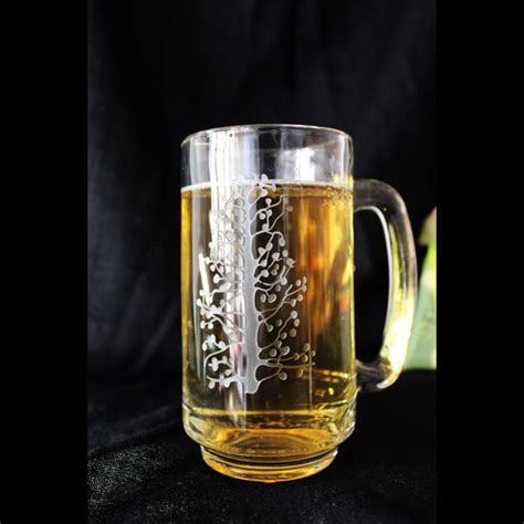Personalized Engraved Tree Glass Beer Mug Beer Stein