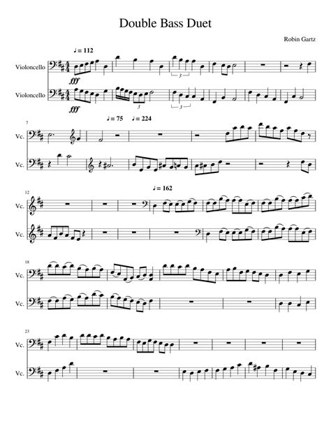 double bass duet sheet   cello      midi musescorecom