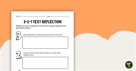 text reflection template teach starter
