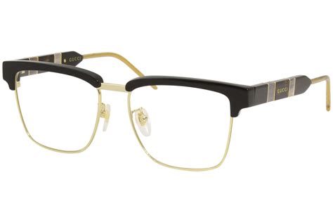 gucci gg0605o 001 eyeglasses men s black gold full rim optical frame