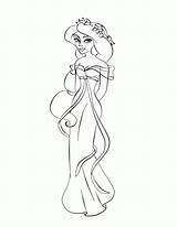 Princess Coloring Pages Disney Jasmine Cartoon Baby Printable Giselle Character Book Characters Colouring Draw Color Kids Princesses Princes Sheet Face sketch template
