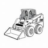 Coloring Bobcat Pages Clipart Truck Equipment Snow Printable Skid Loader Monster Machine Skidsteer Plow Tractor Construction Trucks Clip Drawing Color sketch template