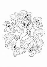 Coloring Colorings Ponies sketch template